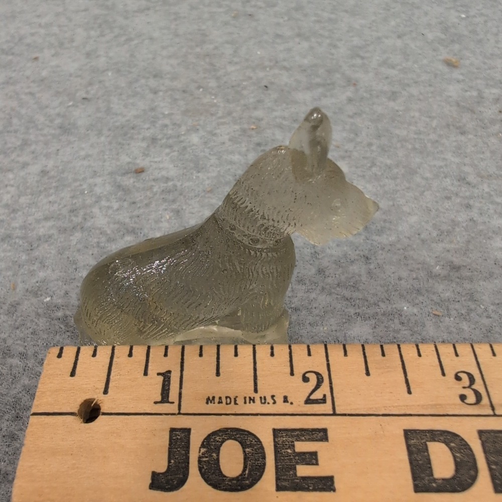 Vintage Miniature Translucent Glass Scottie Dog Figurine Scottish Terrier Decor - Picture 4 of 5